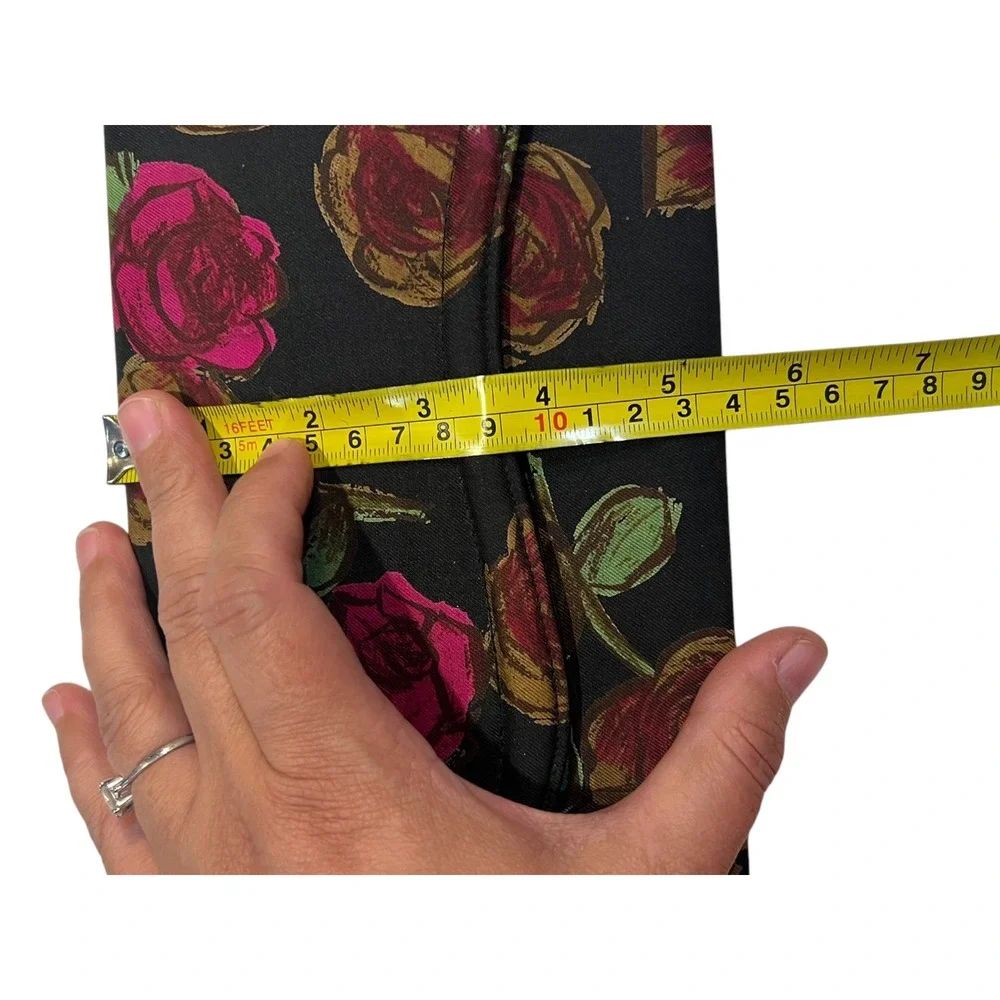 Vintage‎ Lennox Bags Dark Motif Floral Clutch Purse Approx. 12 x 5 inches